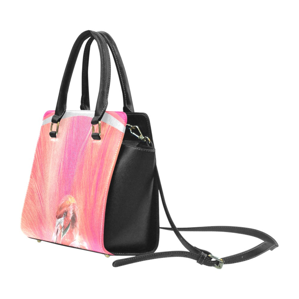 *Flamingo Rivet Shoulder Handbag