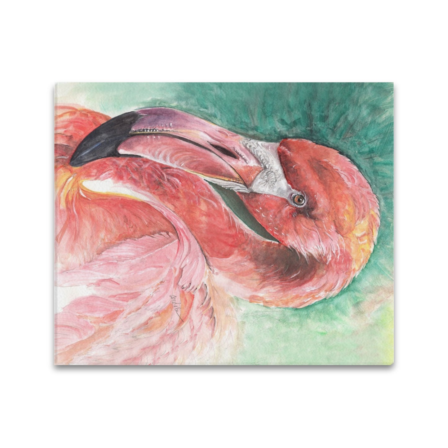 -Flamingo Canvas Print 20"x24" Made in the USA