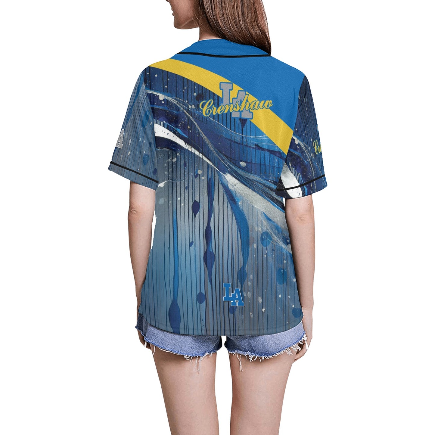 LA Crenshaw Women's All Over Print Baseball Jersey(ModelT50)