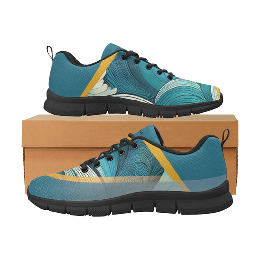 Green Wave Women's Breathable Sneakers (Model 055)