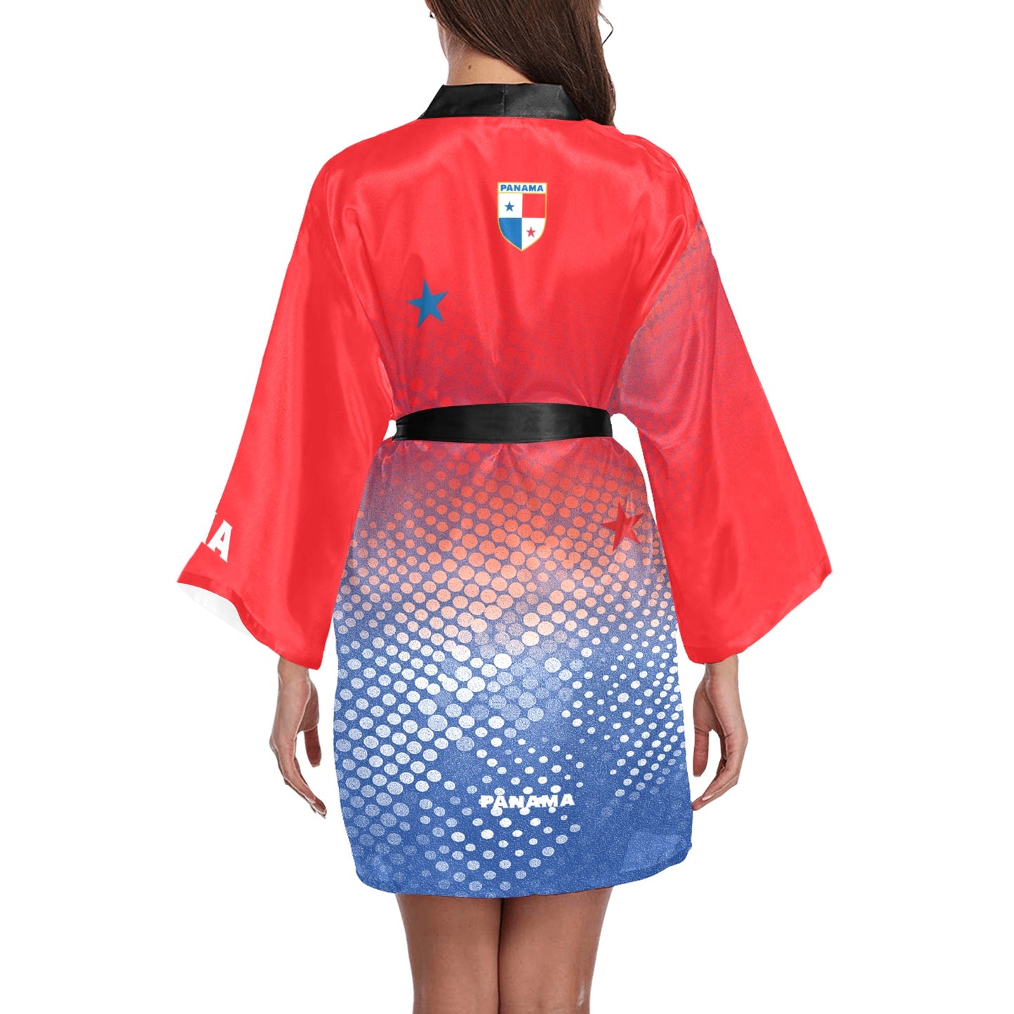 Panama Dots Women's Long Sleeve Kimono Robe