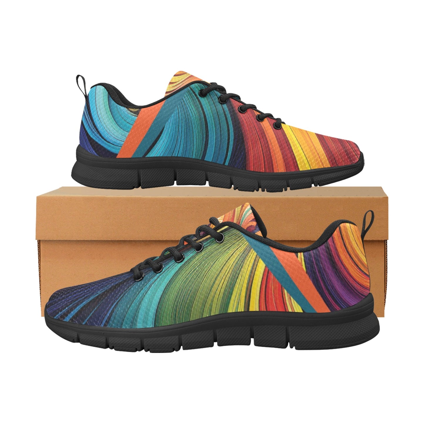 Rainbow Women's Breathable Sneakers (Model 055)
