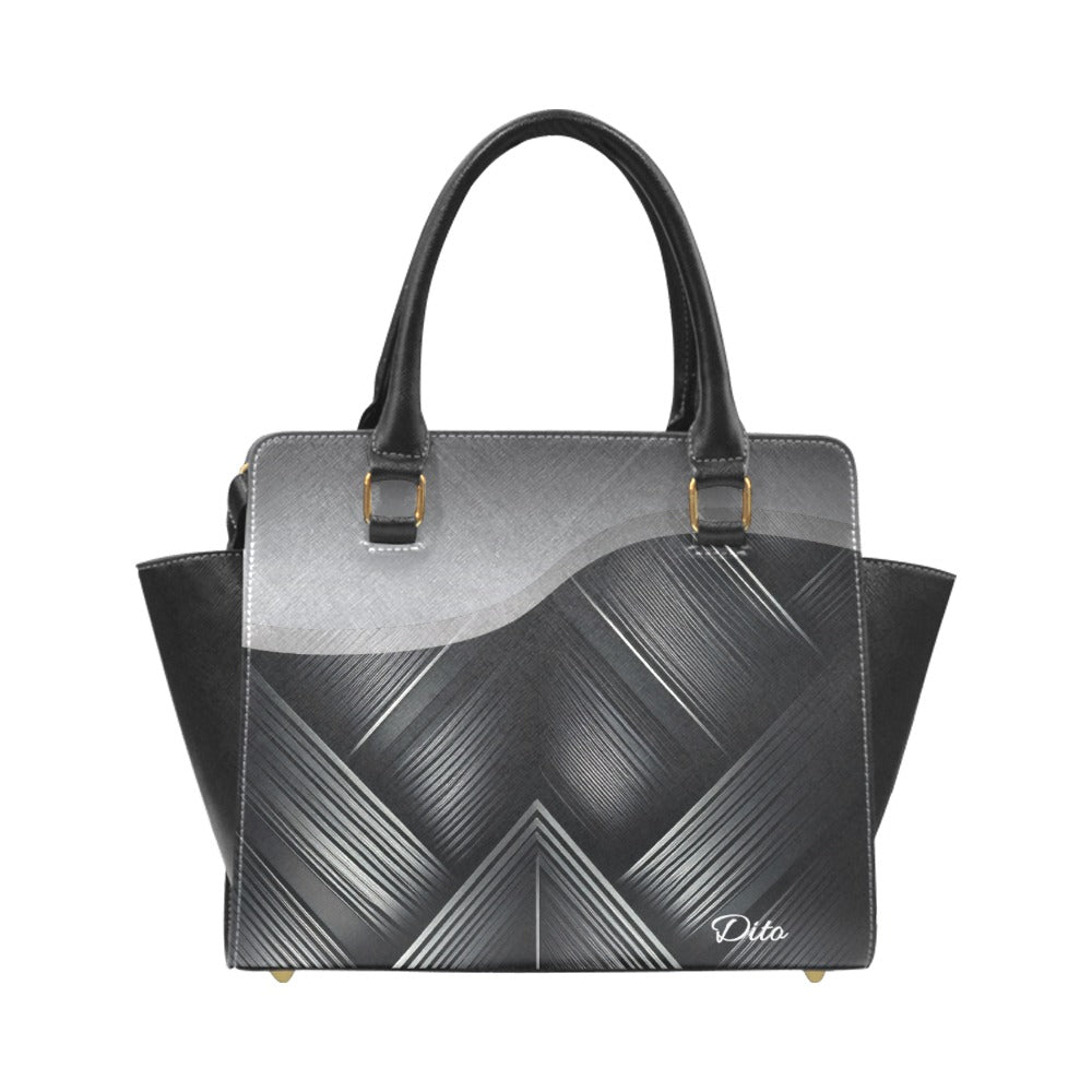 * Black Diamond Rivet Shoulder Handbag