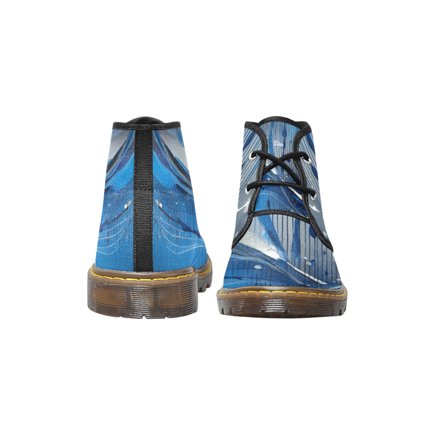 Blue Liquid Women's Canvas Chukka Boots (Model 2402-1)