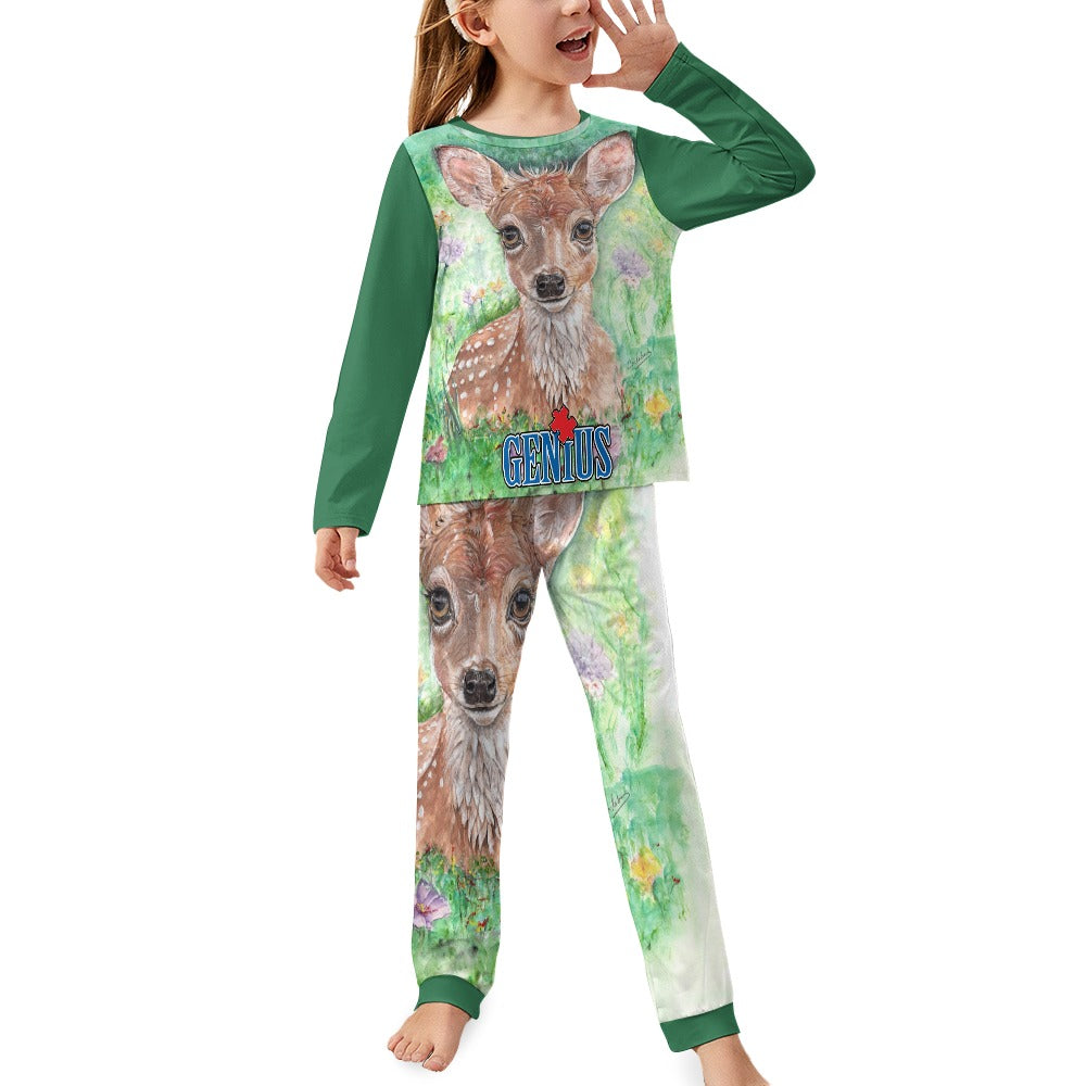 Genius Deer Mom Girl's Pajama suit. (See Size Chart)
