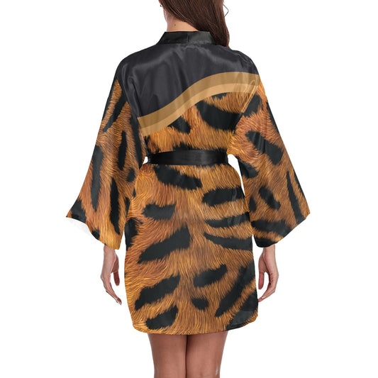 Tiger Women's Long Sleeve Kimono Robe