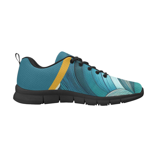 Green Wave Men's Breathable Sneakers (Model 055)