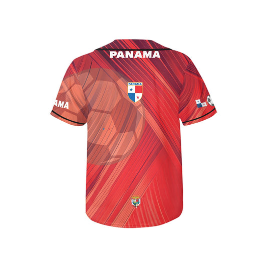 Panama Red Stripes Kid's All Over Print Baseball Jersey(ModelT50)