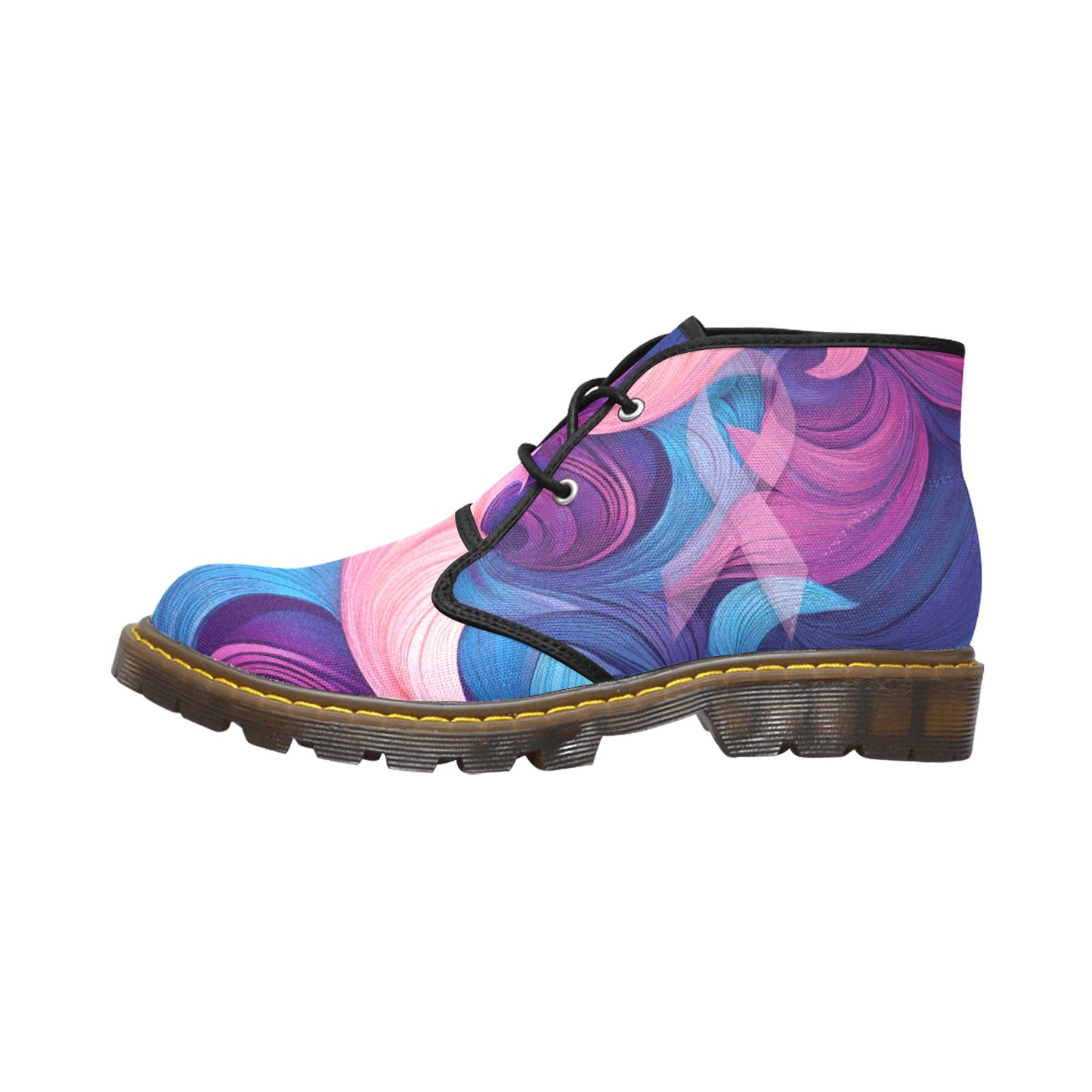 Awareness Blue Pink Men's Canvas Chukka Boots (Model 2402-1)