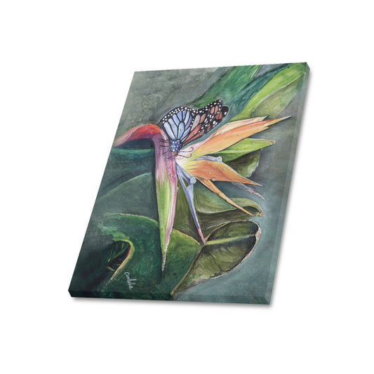 -Butterfly In Paradise Frame Canvas Print 20"x24" Made in the USA