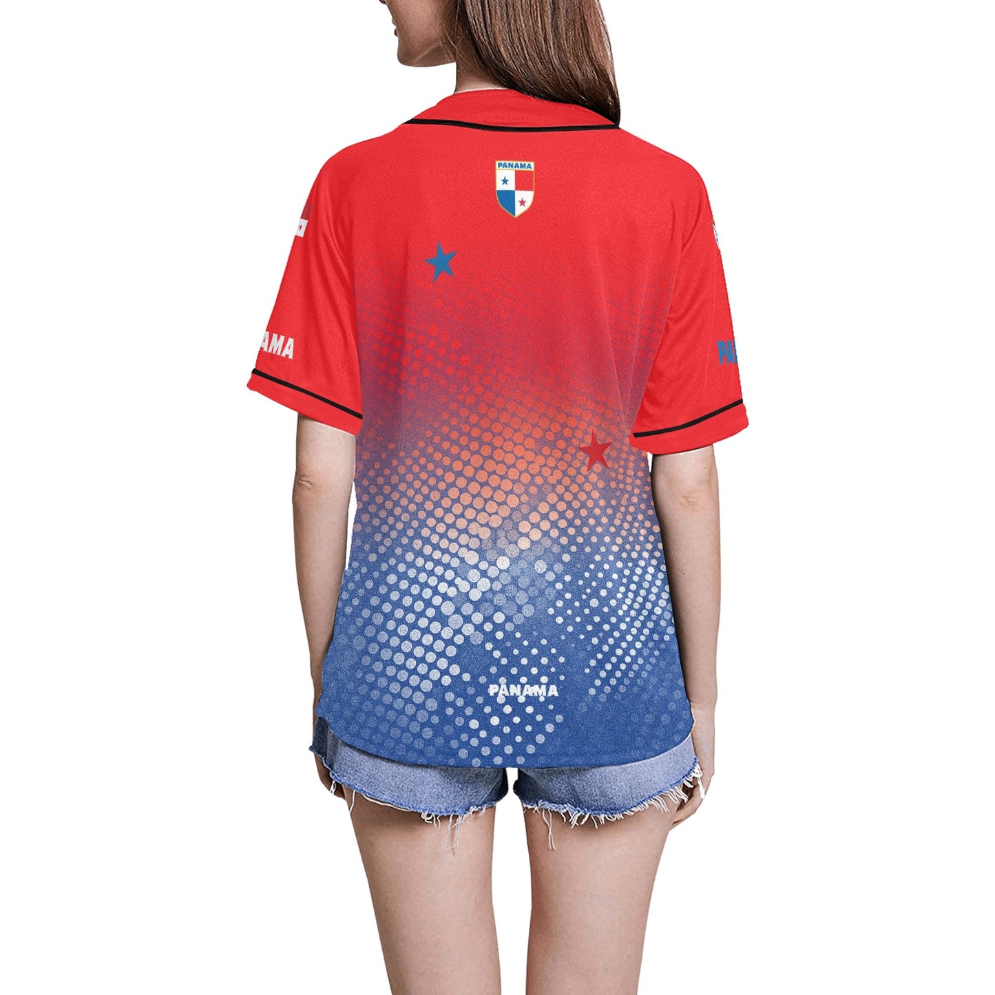 Panama Dots Women's All Over Print Baseball Jersey(ModelT50)