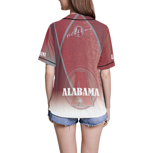 Alabama Women's All Over Print Baseball Jersey(ModelT50)