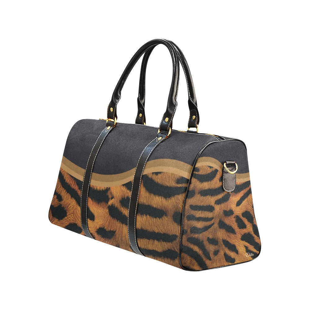 Tiger Travel Bag Black (Small) (Model1639)