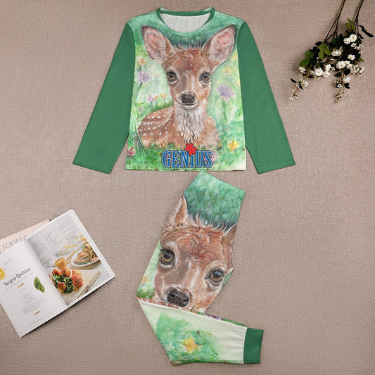 Genius Deer Mom Girl's Pajama suit. (See Size Chart)