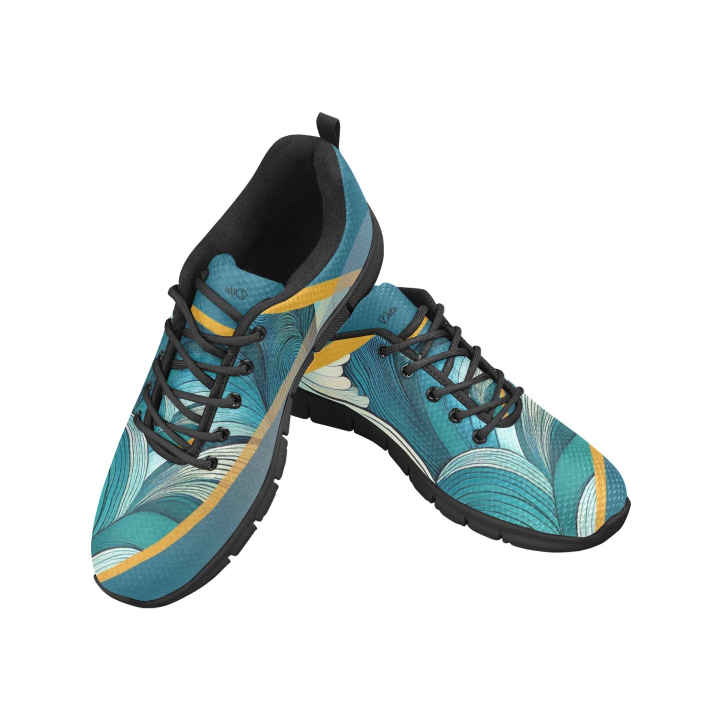 Green Wave Women's Breathable Sneakers (Model 055)