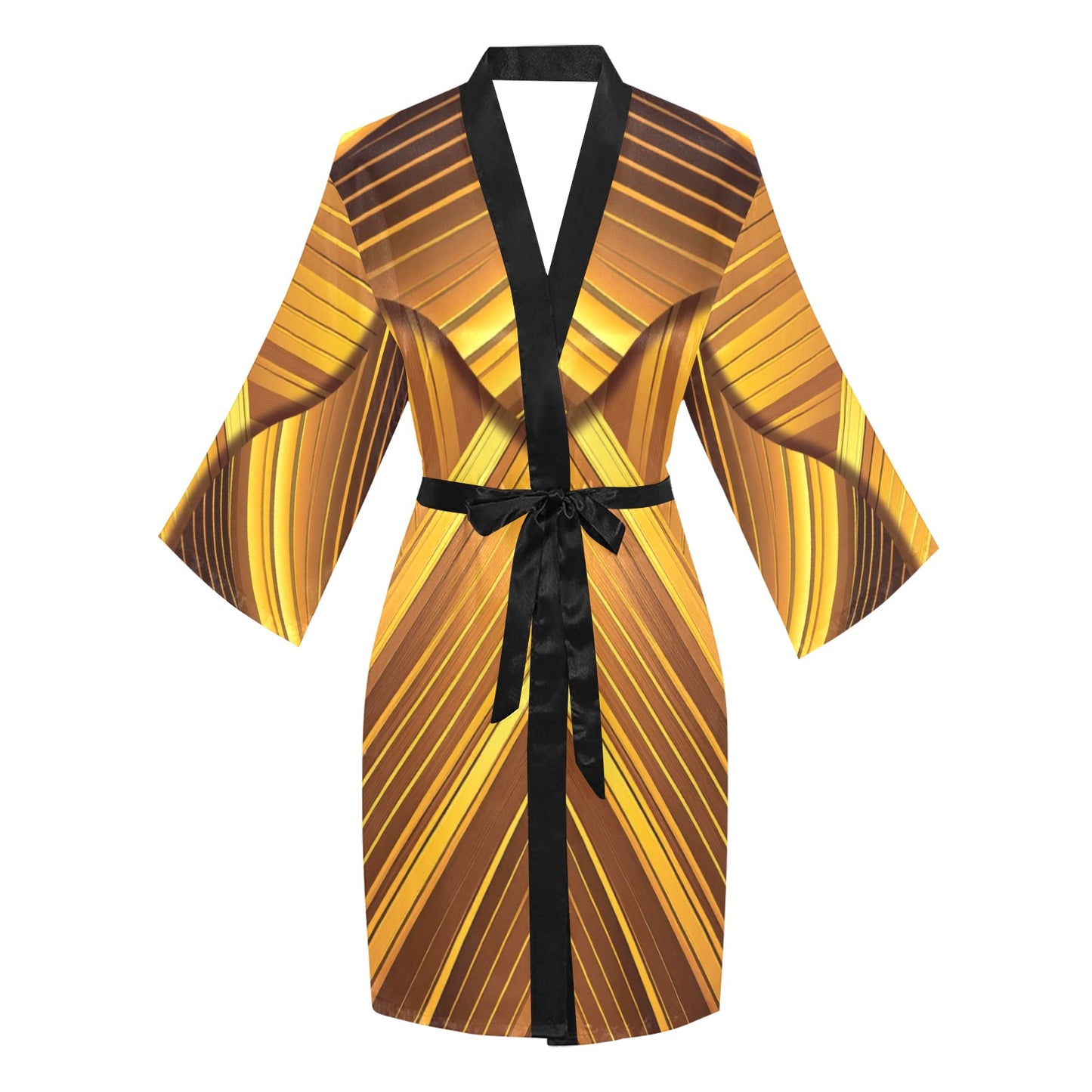 Golden Women's Long Sleeve Kimono Robe