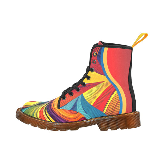 Colorful 2 Women's Lace Up Canvas Boots Shoe (Model1203H)