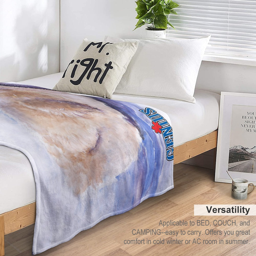 Genius Baby Swan Ultra-Soft Flannel Blanket 60"x80"