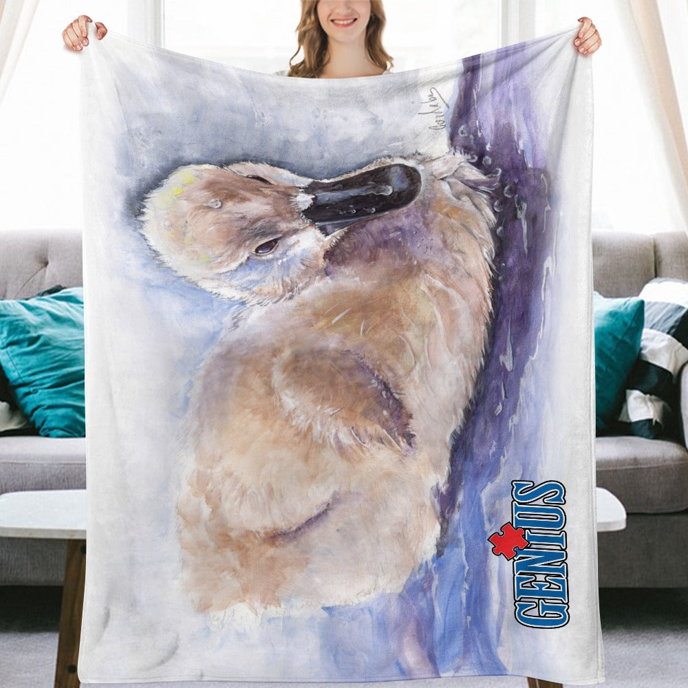 Genius Baby Swan Ultra-Soft Flannel Blanket 60"x80"