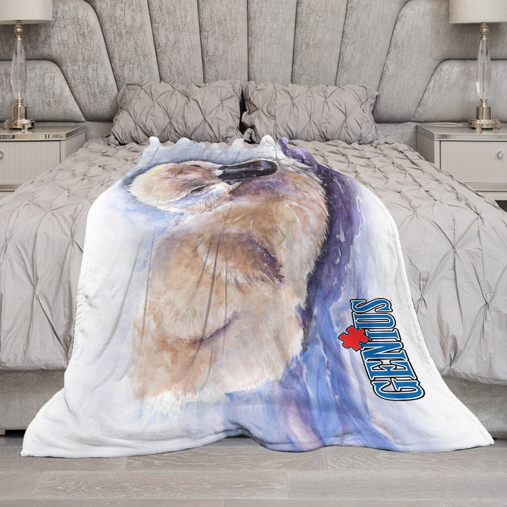 Genius Baby Swan Ultra-Soft Flannel Blanket 60"x80"