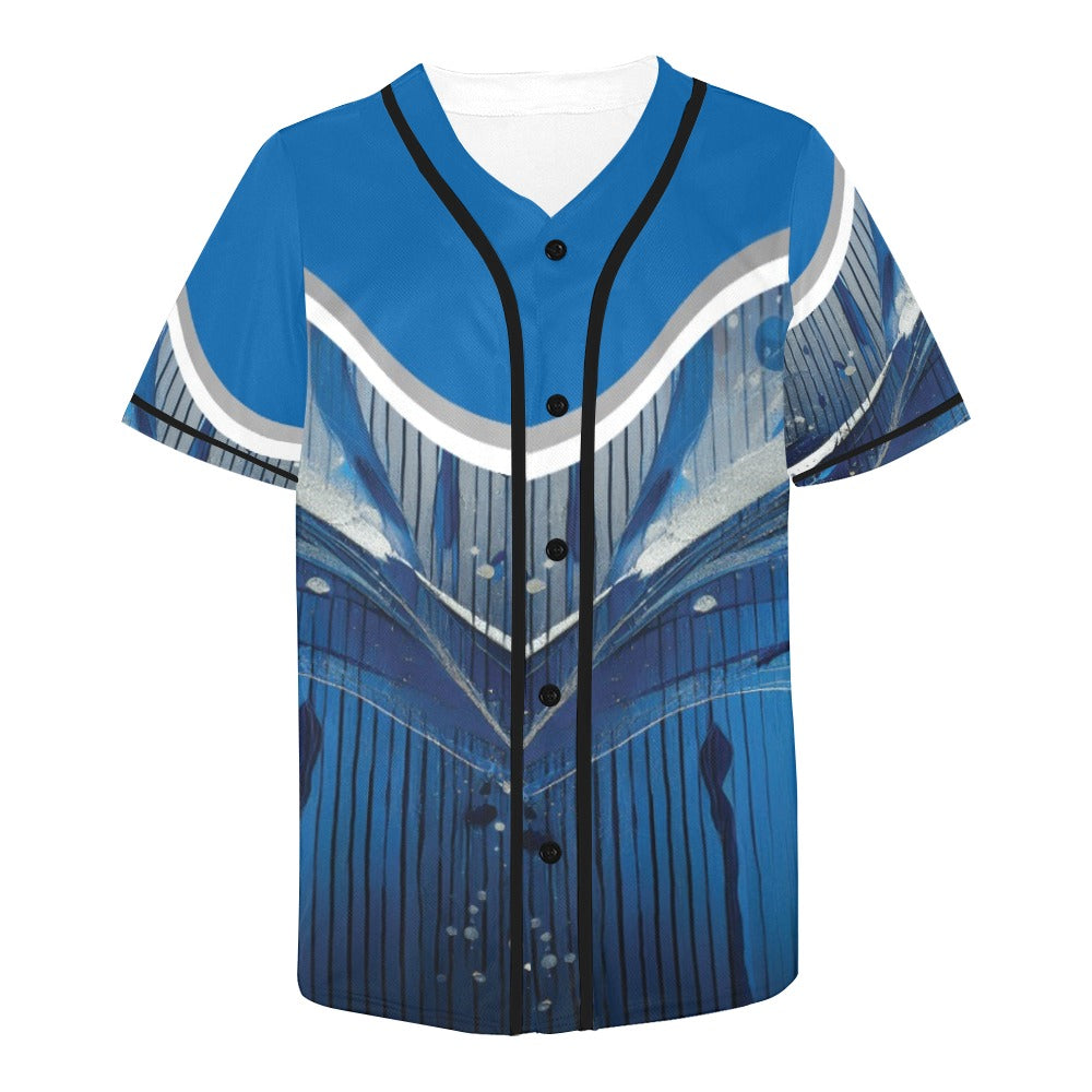 Blue Liquid Men's All Over Print Baseball Jersey (T50)