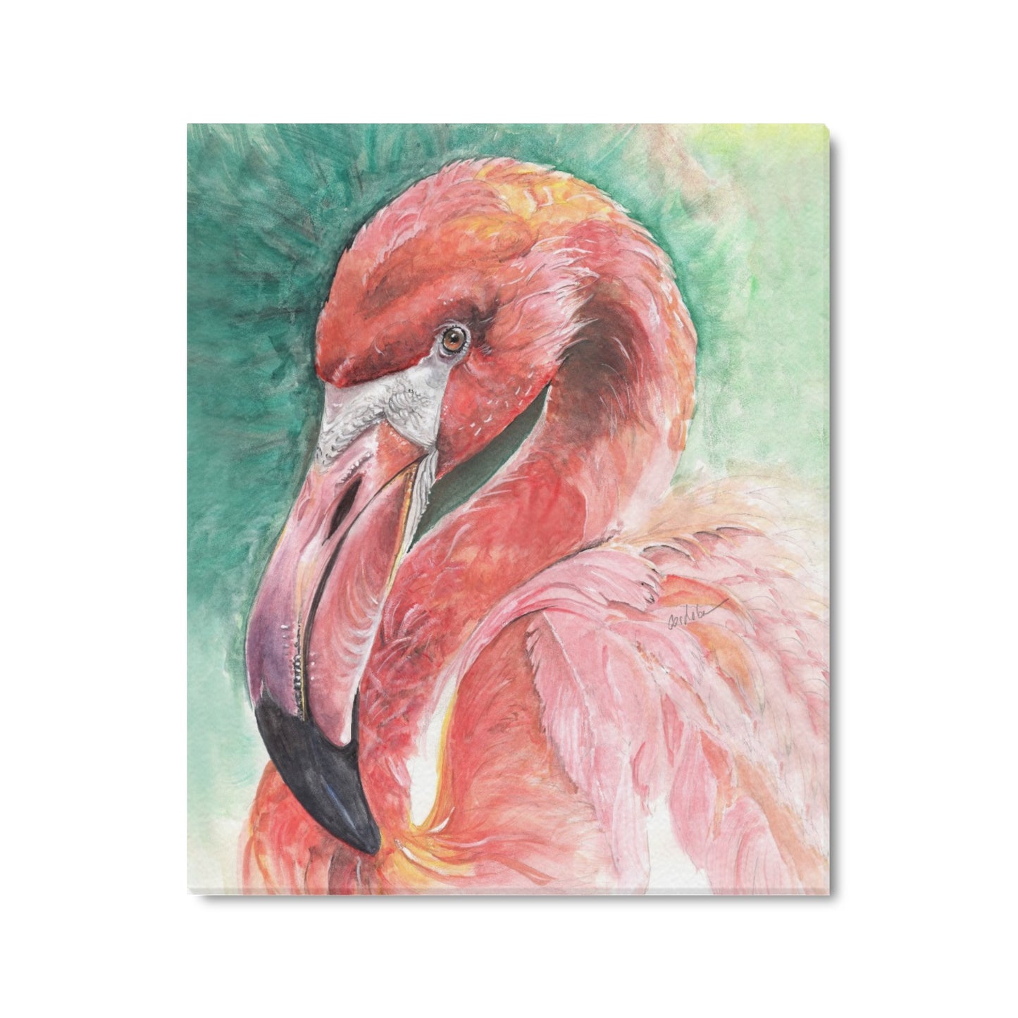 -Flamingo Canvas Print 20"x24" Made in the USA
