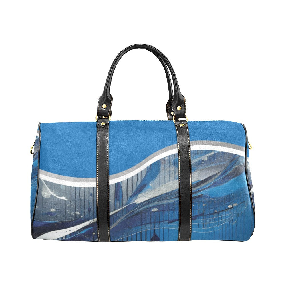 Blue Liquid Travel Bag Black (Small) (Model1639)