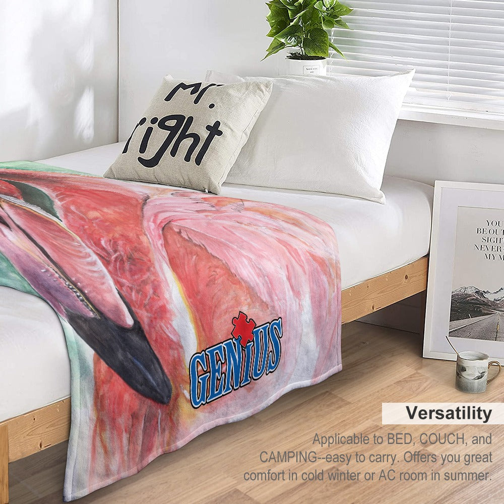 Genius Flamingo Ultra-Soft Flannel Blanket 60"x80"