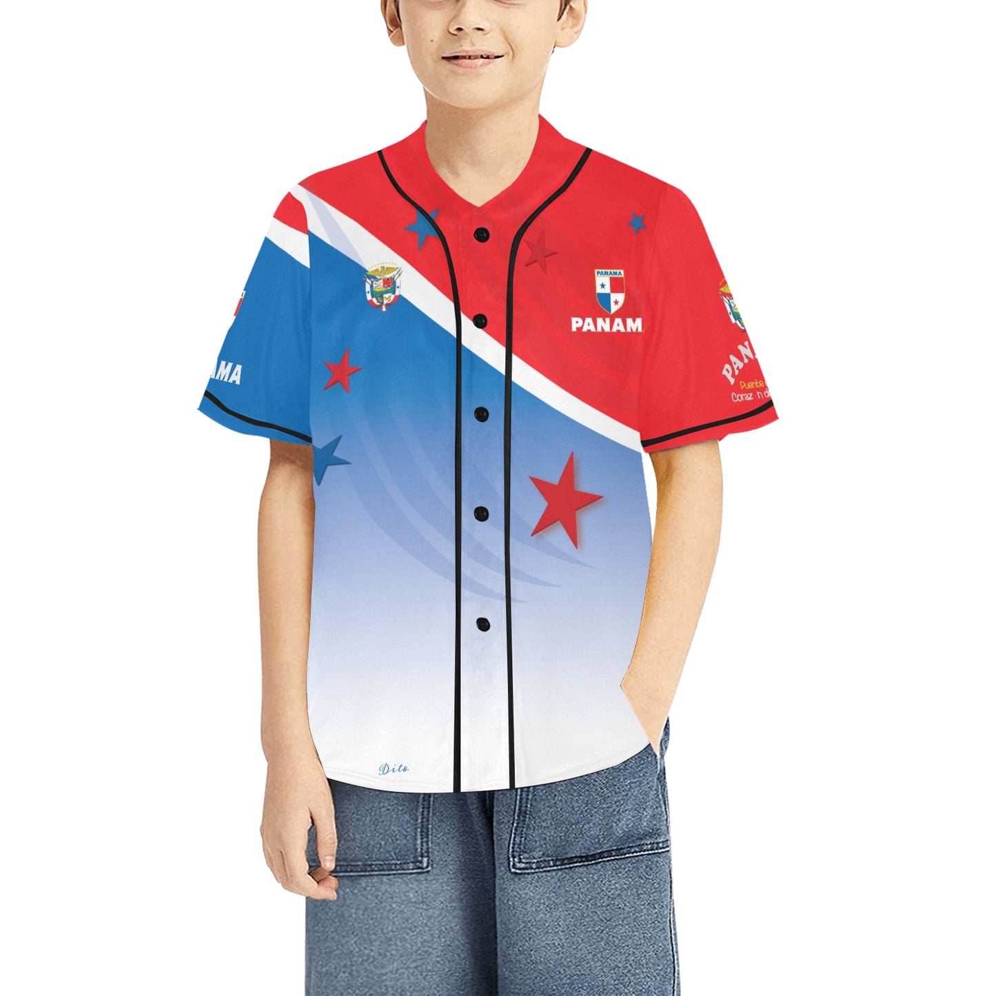 Panama Gradient Kid's All Over Print Baseball Jersey(ModelT50)