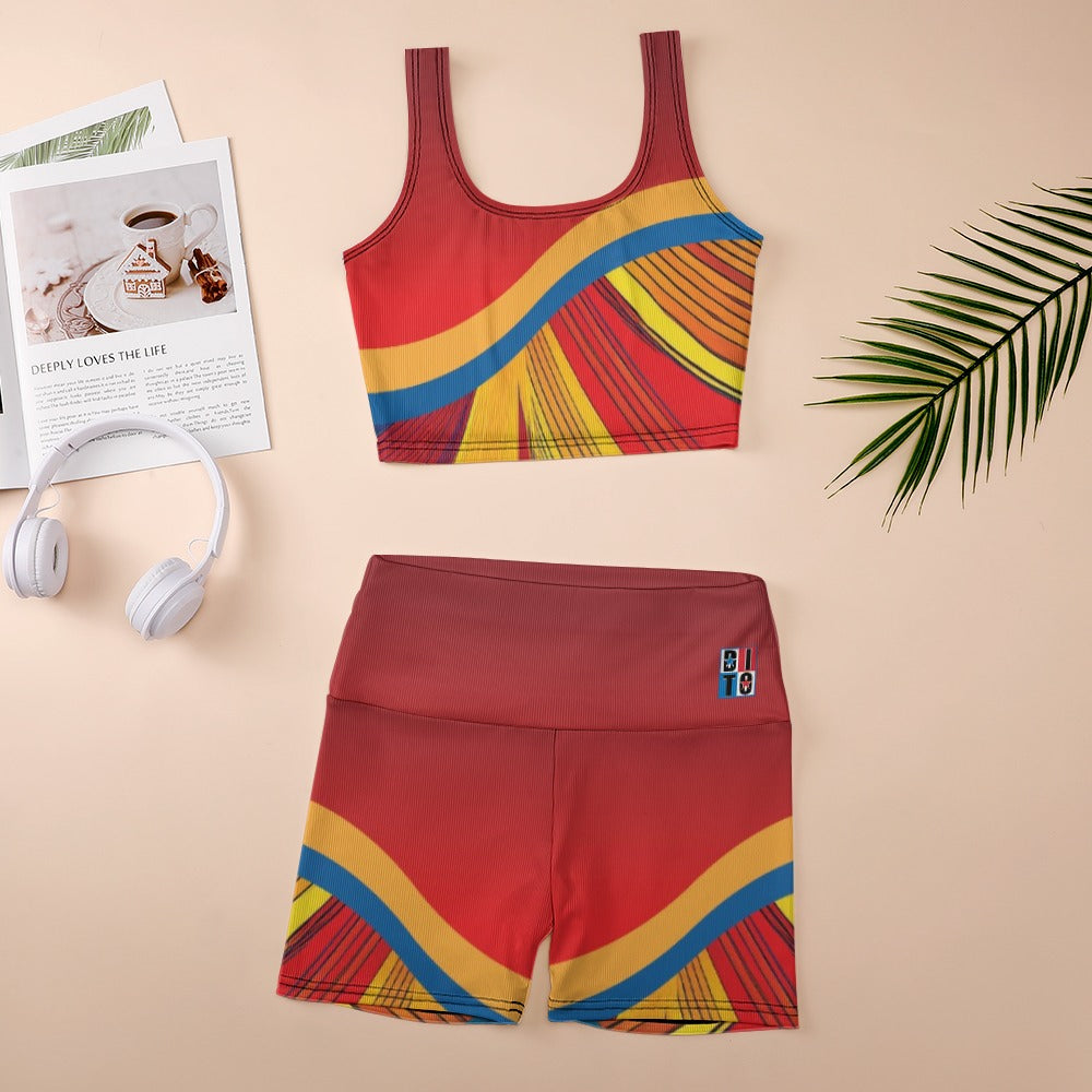 Colorful Thread Yoga Vest Set