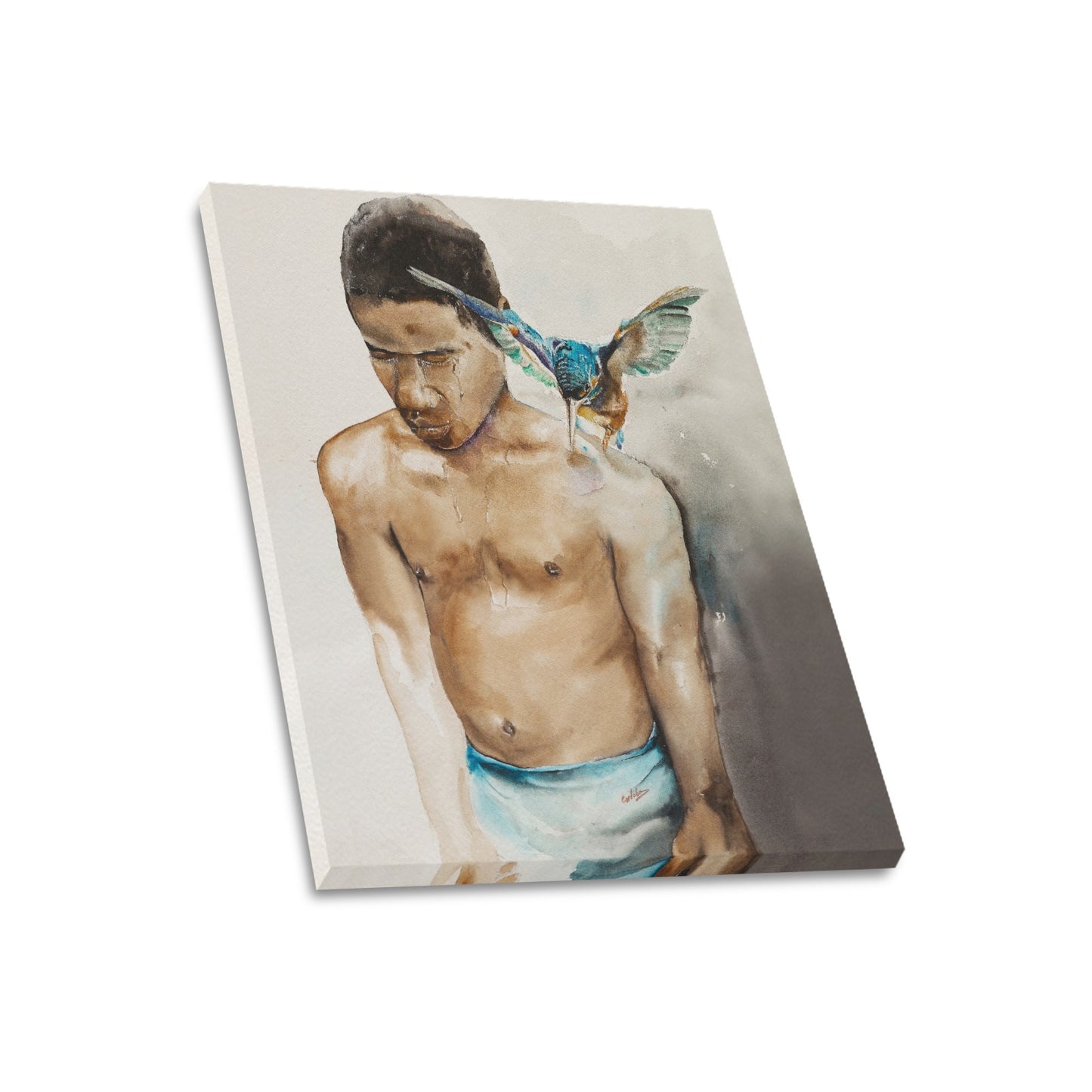 -Blue Birds Cry Canvas Print 20"x24" Made in the USA