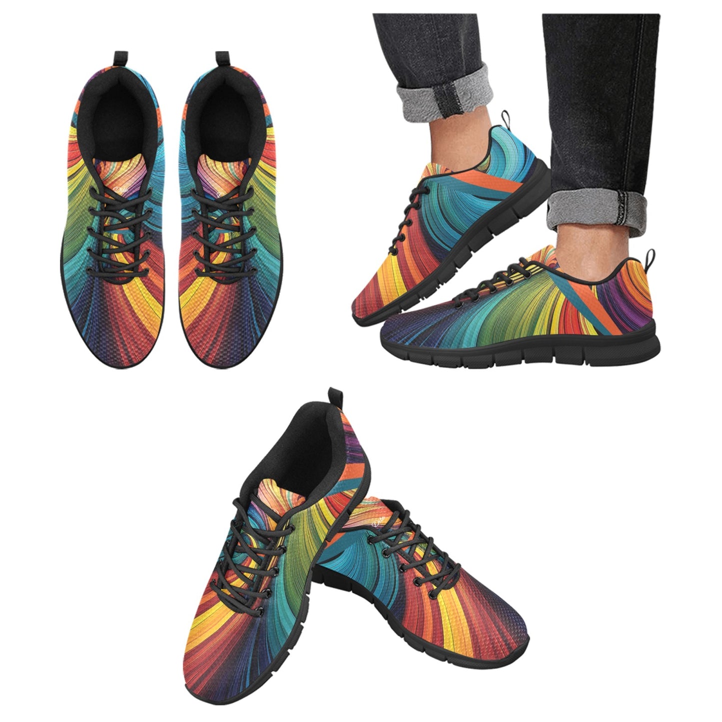 Rainbow Women's Breathable Sneakers (Model 055)