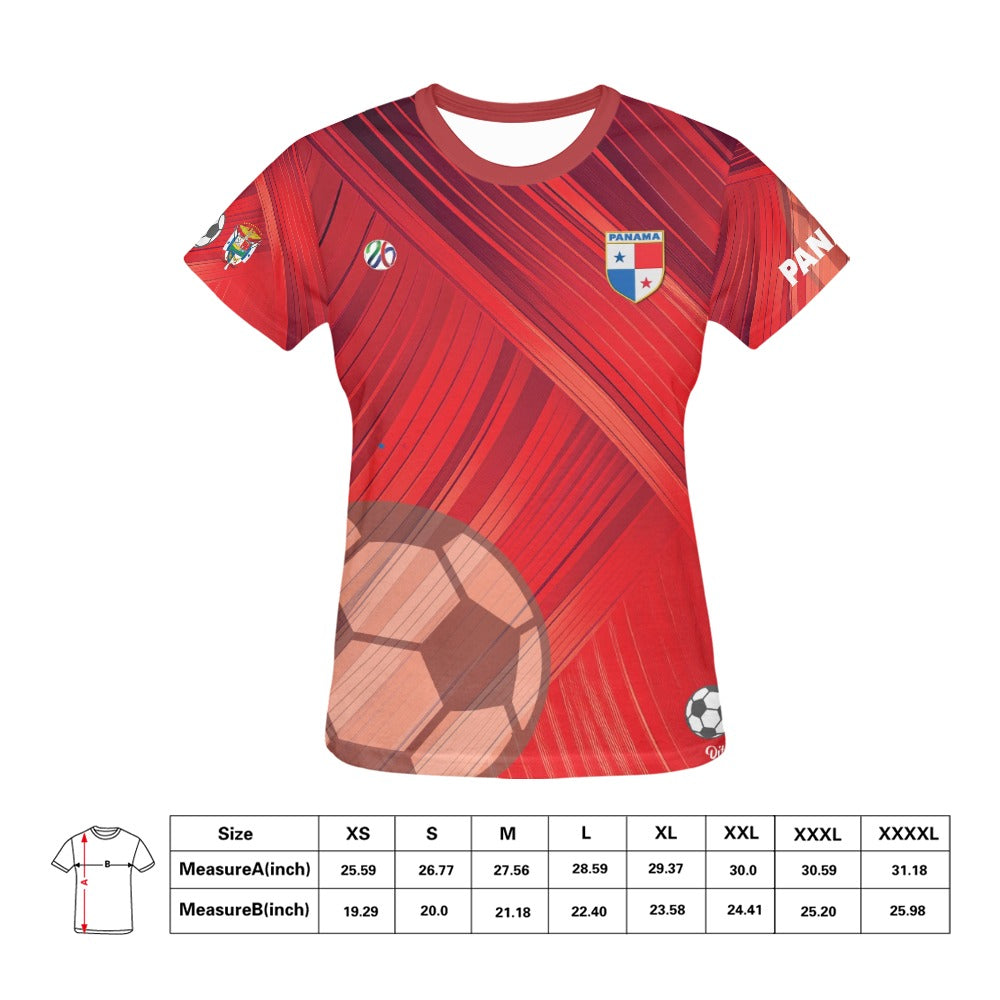 Panama Red Wave Women's All Over Print T-shirt (USA Size) (T40)