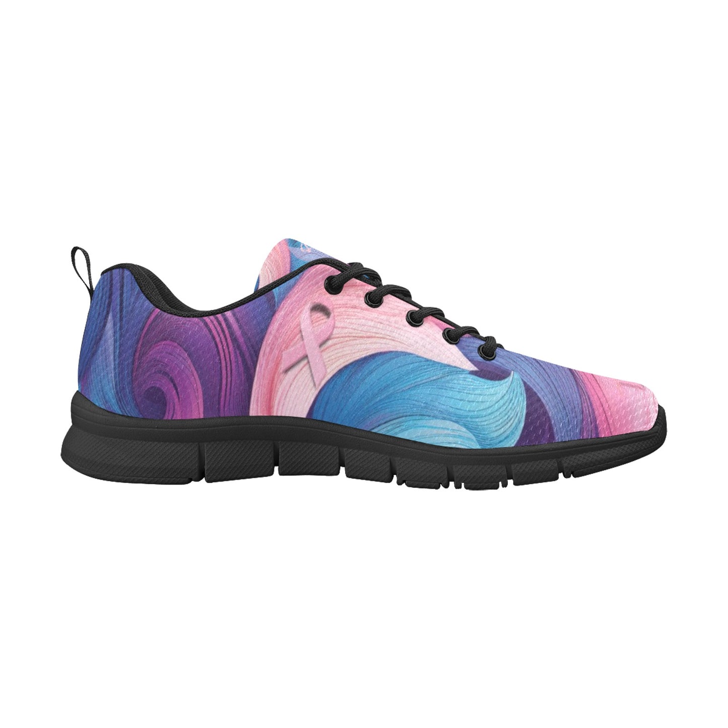 Awareness Blue Pink Women's Breathable Sneakers (Model 055)