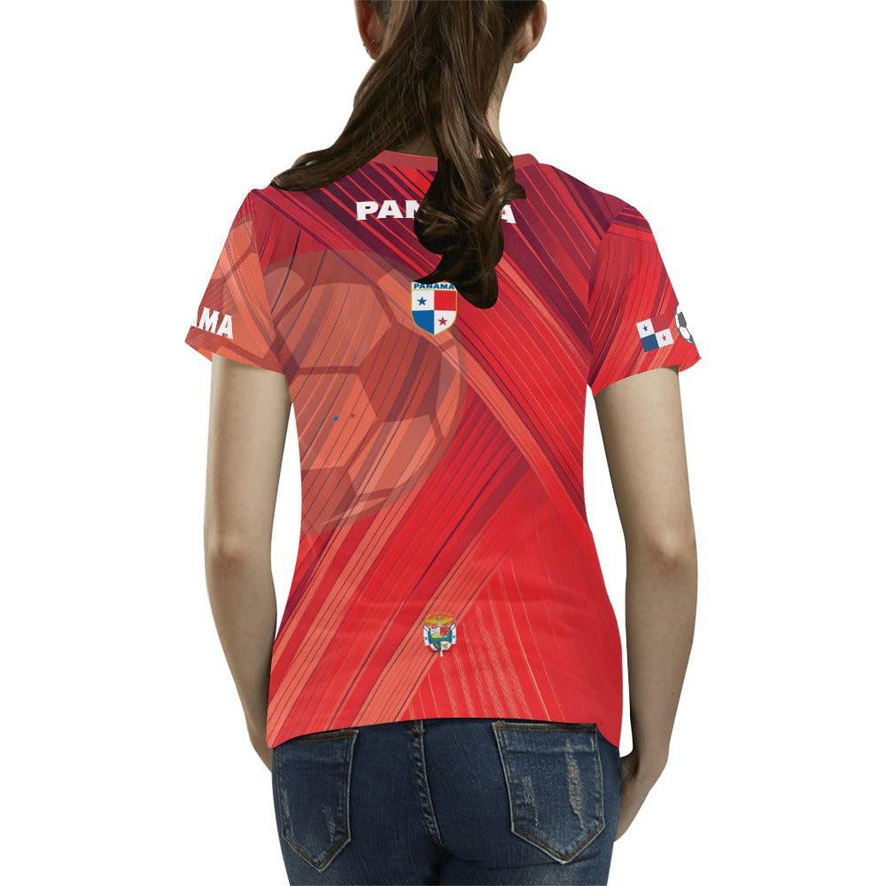 Panama Red Wave Women's All Over Print T-shirt (USA Size) (T40)