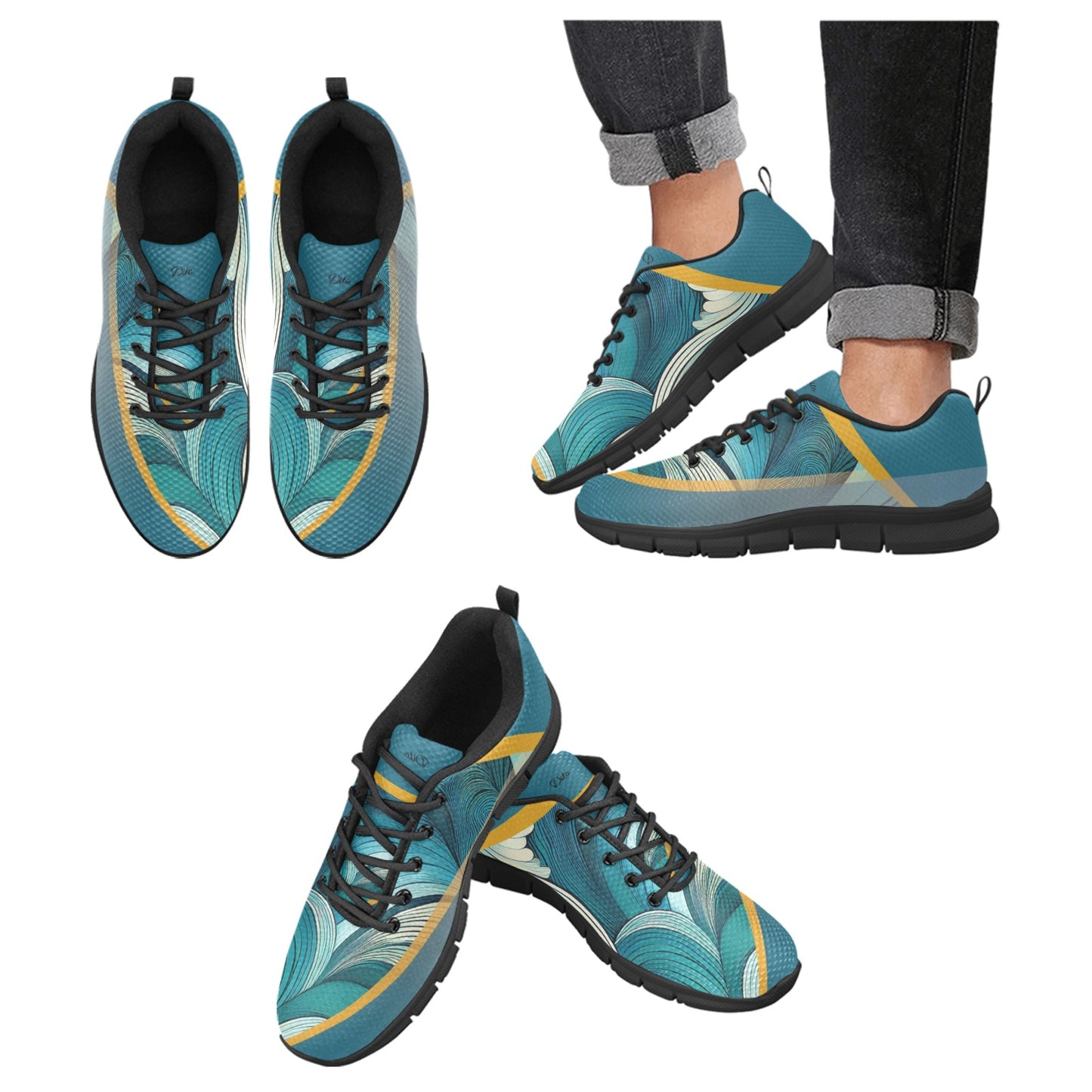Green Wave Women's Breathable Sneakers (Model 055)