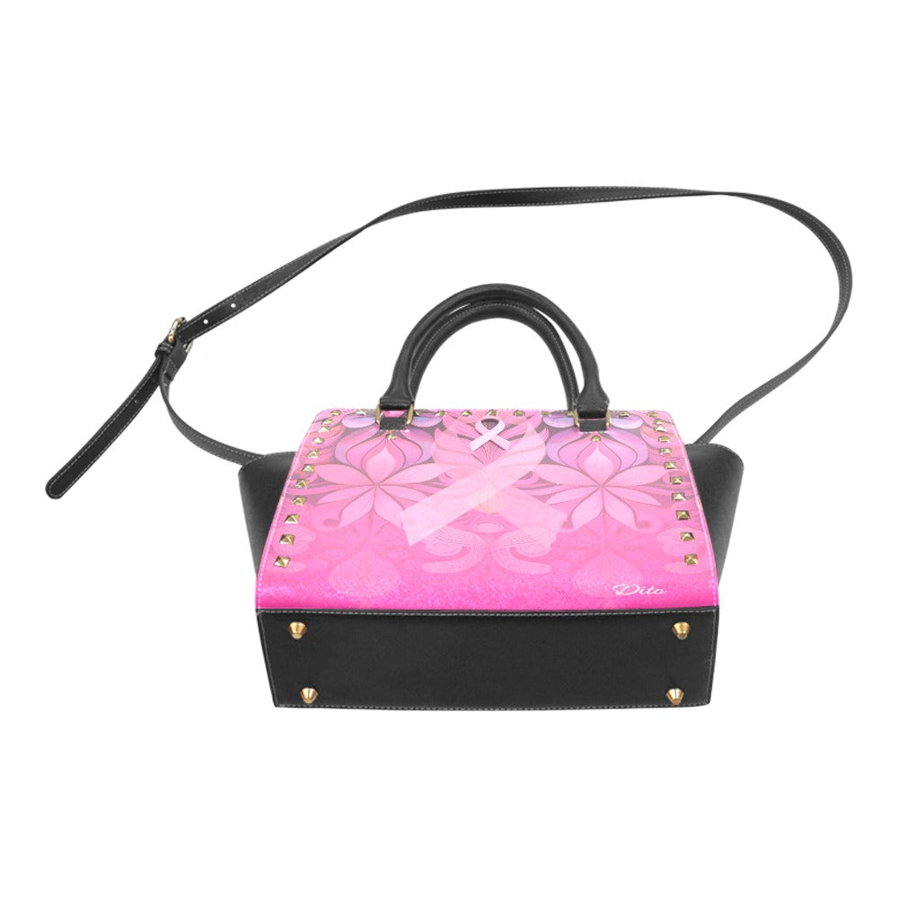 *Awareness Rivet Shoulder Handbag