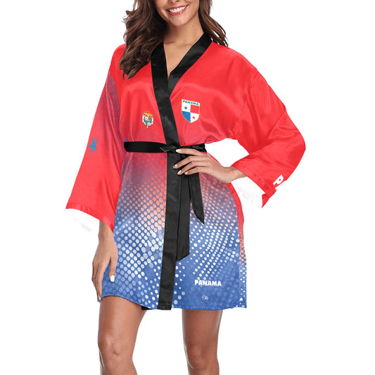 Panama Dots Women's Long Sleeve Kimono Robe