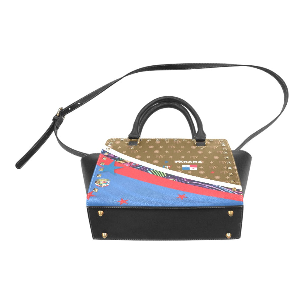 Panama Rivet Shoulder Handbag