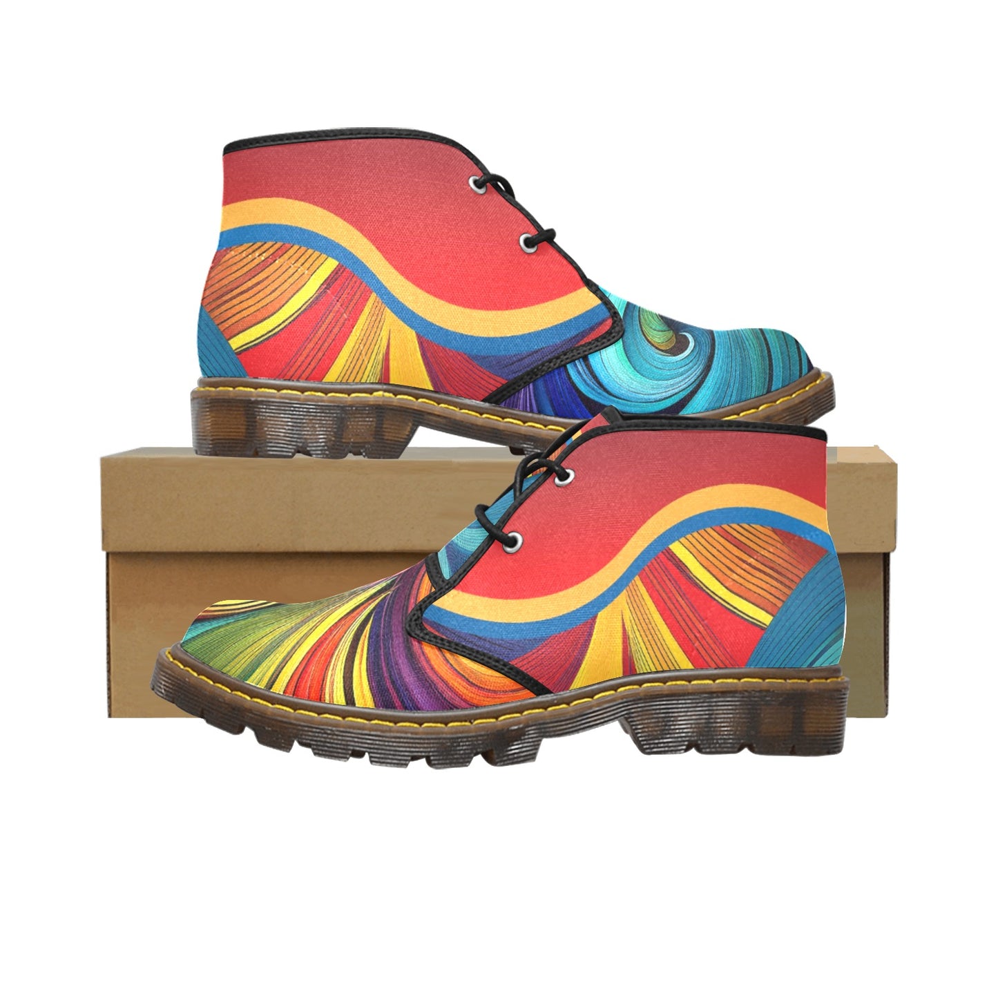 Colorful 2 Women's Canvas Chukka Boots Shoe (Model 2402-1)