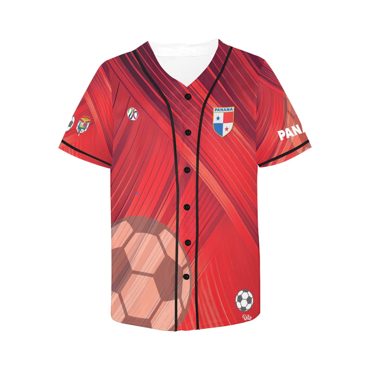 Panama Red Stripes Women's All Over Print Baseball Jersey(ModelT50)