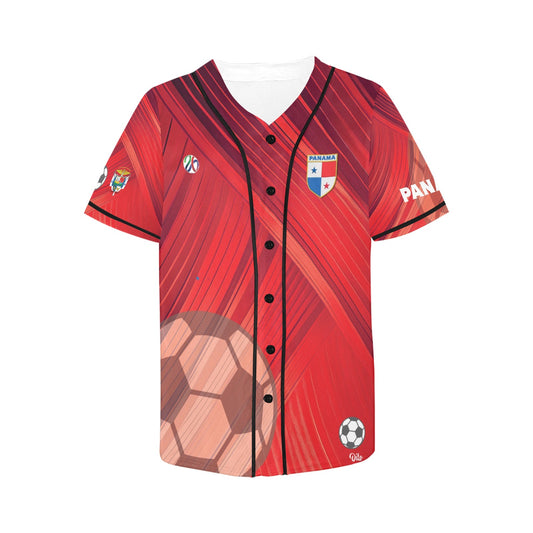 Panama Red Stripes Women's All Over Print Baseball Jersey(ModelT50)