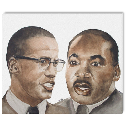 -Malcolm and Martin Canvas Print 20"x24" Made in the USA