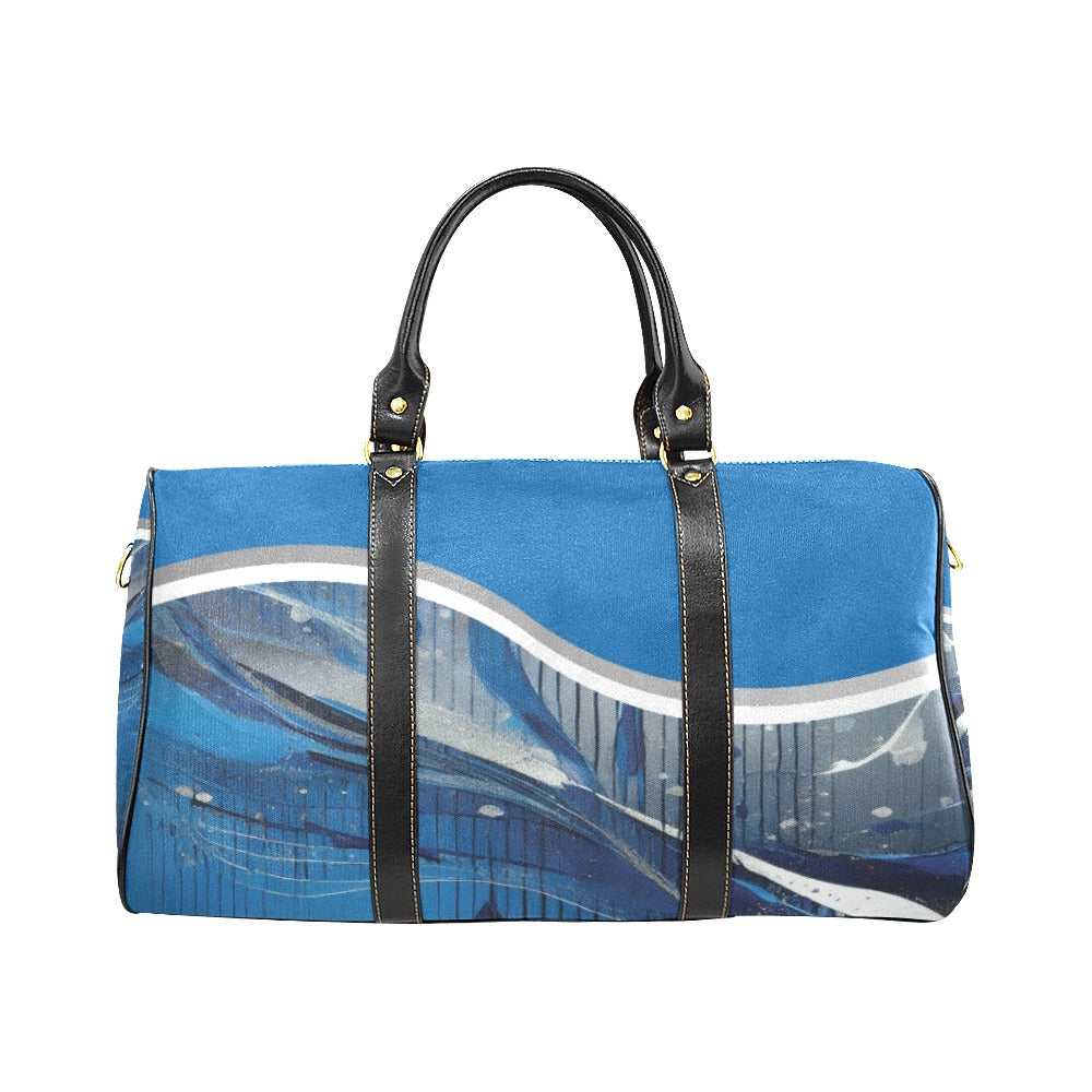 Blue Liquid Travel Bag Black (Small) (Model1639)