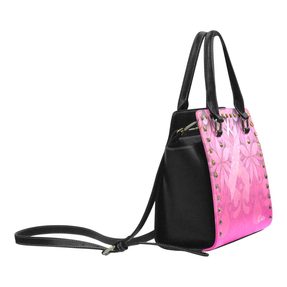*Awareness Rivet Shoulder Handbag