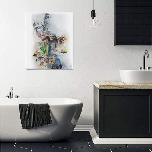 -Across America Frame Canvas Print 20"x24" Made in the USA