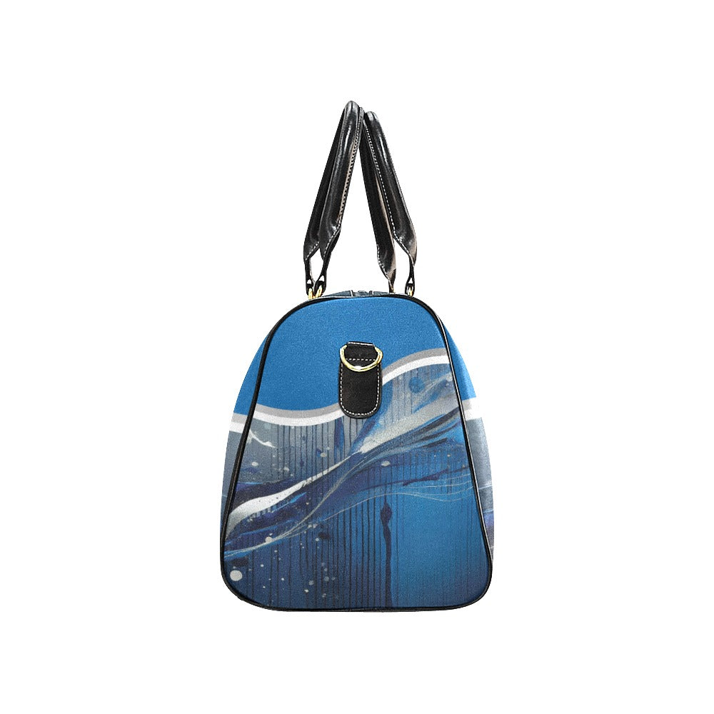 Blue Liquid Travel Bag Black (Small) (Model1639)