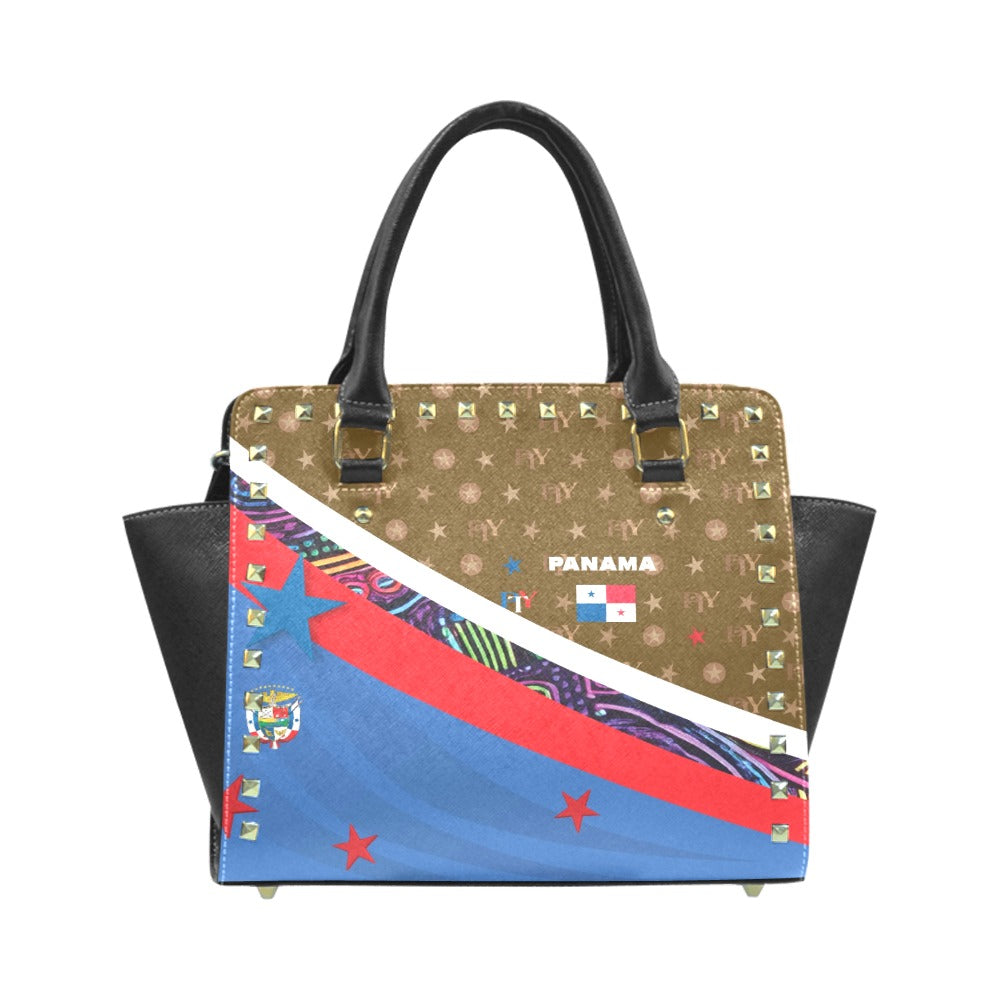Panama Rivet Shoulder Handbag