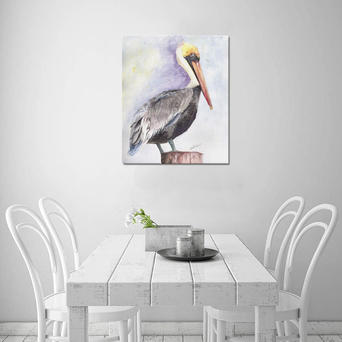 -Pelican Canvas Print 20"x24" Made in the USA