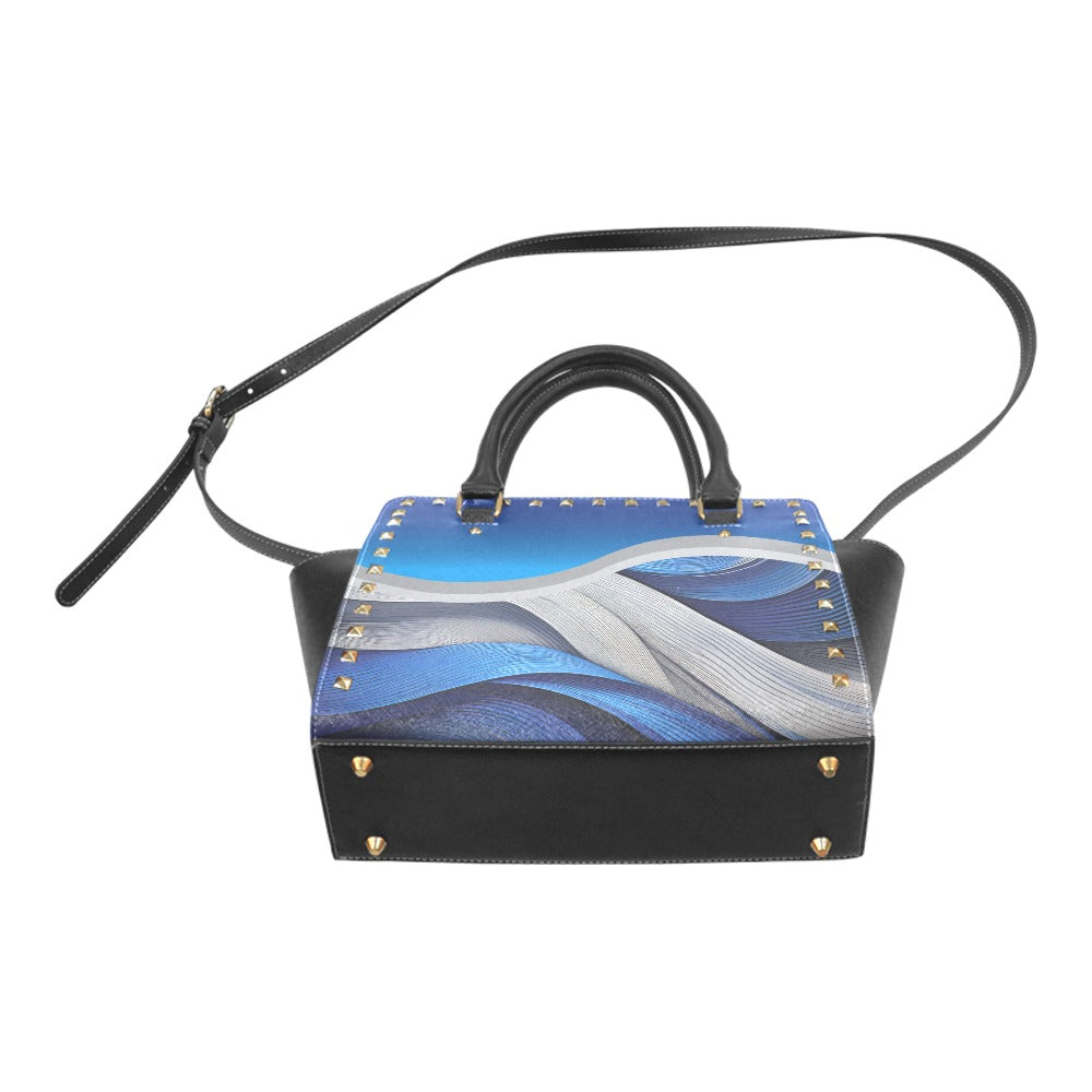 *Blue Ribbon Rivet Shoulder Handbag